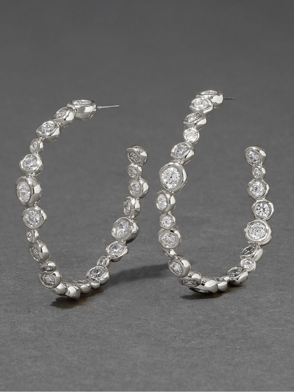 Alexis Bittar Asterales Silver Large Hoop Earrings
